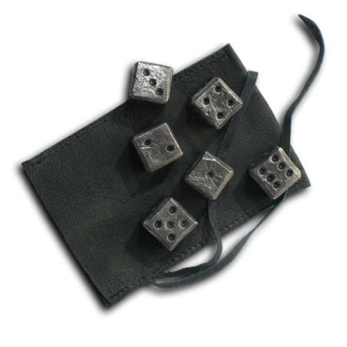 Kované hracie kocky v koženom vačku Kované hracie kocky v koženom vačku