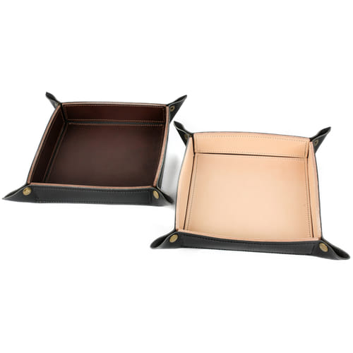 Levně imago Kožený Dice Tray, barva hnědá