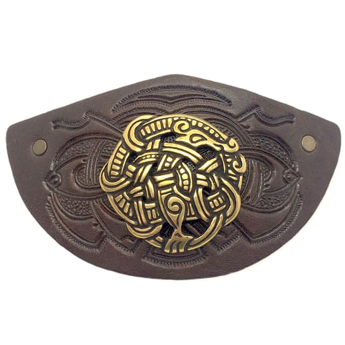 Kožená spona do vlasov Fenrir - hnedá varianta Kožená spona do vlasov Fenrir - hnedá varianta