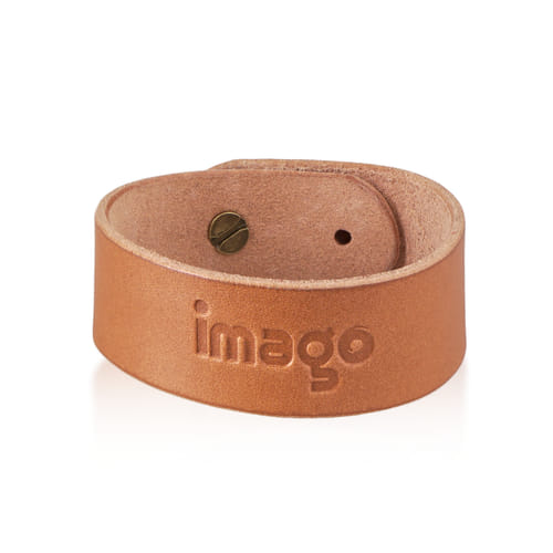 Levně imago Kožený náramek imago, barva tmavě hnědá