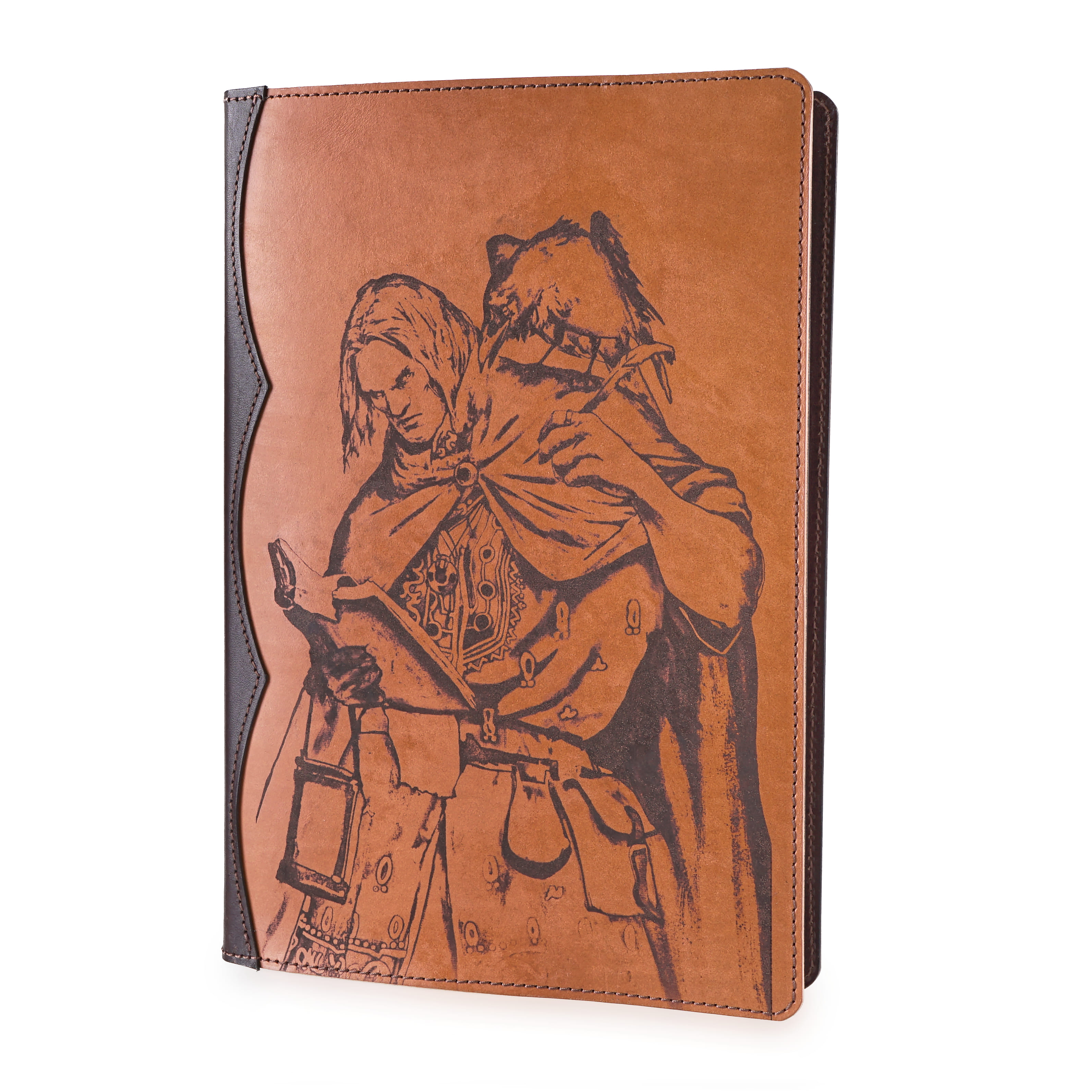 Kožený obal na knihu Jeskyně a draci