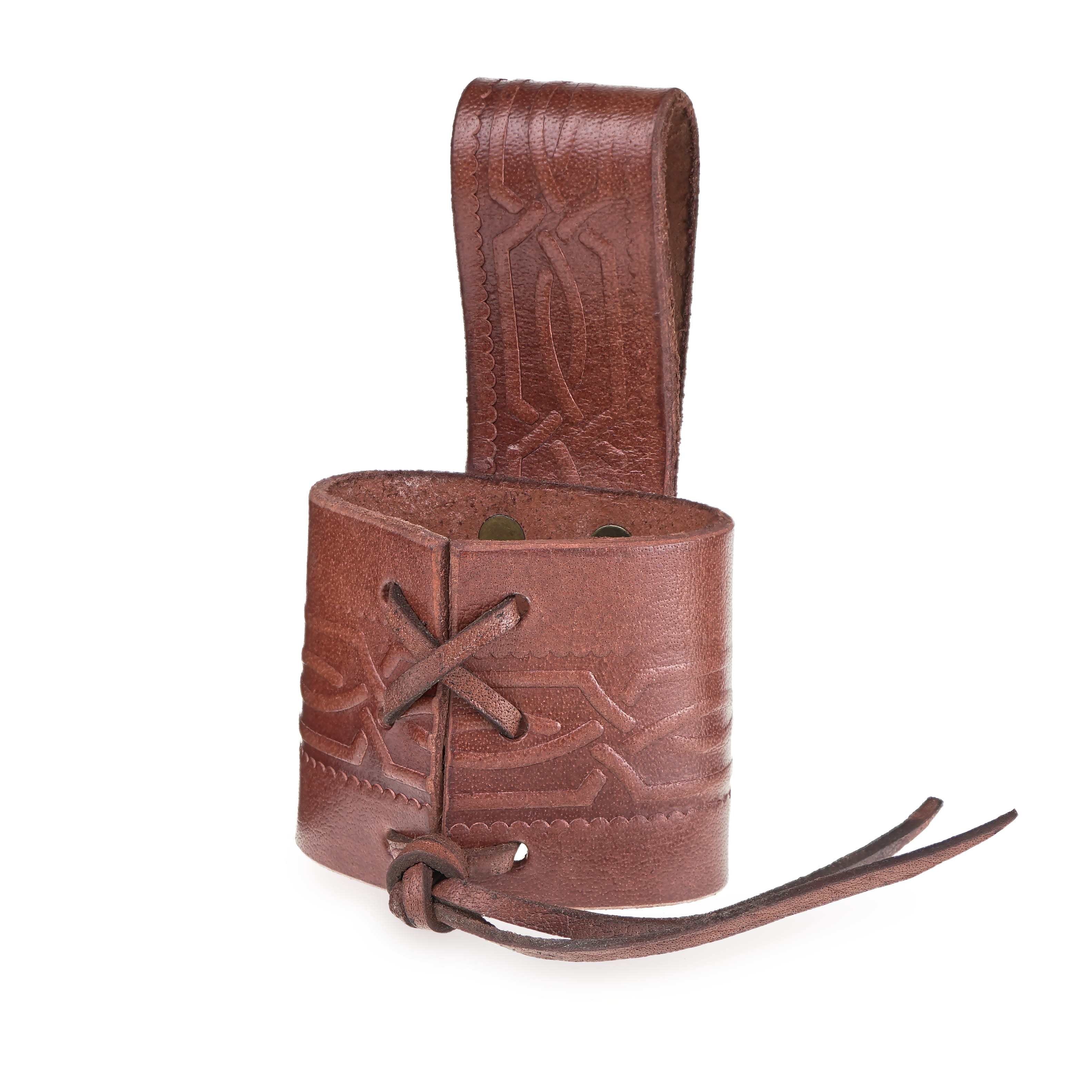 Kožený rohový záves, zdobený