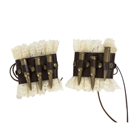 Čipkový náramok Steampunk s nábojnicami (2 ks) Čipkový náramok Steampunk s nábojnicami (2 ks)