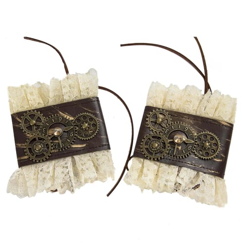 Čipkový náramok Steampunk s ozubenými kolieskami (2 ks) Čipkový náramok Steampunk s ozubenými kolieskami (2 ks)