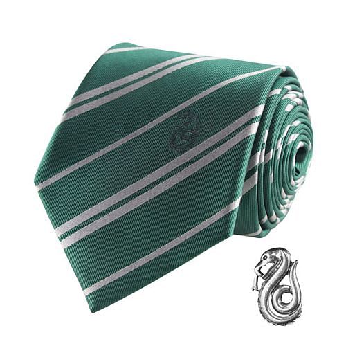 Kravata Harry Potter s odznakem – Zmijozel