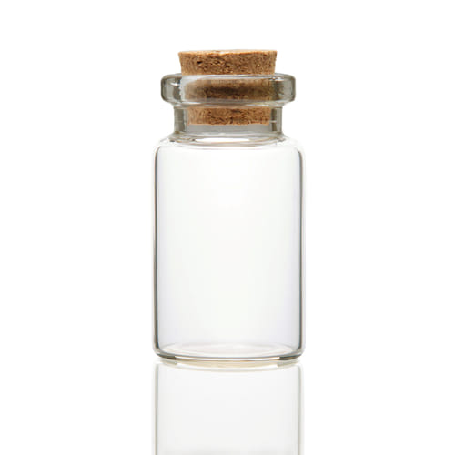 Skleněná lahvička s korkem, 8 ml