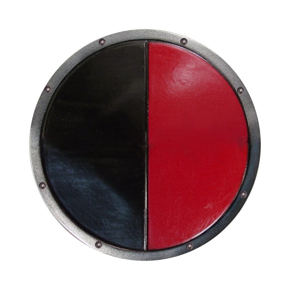 Mäkčený latexový okrúhly štít - čierno-červený
