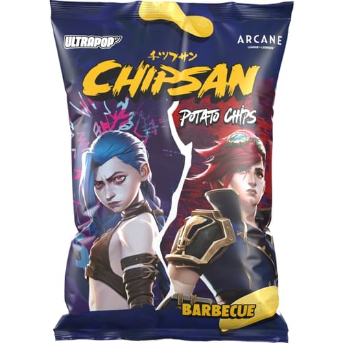 League of Legends: Arcane - zemiakové lupienky Ultra pop Chipsan: vs jinx, BBQ League of Legends: Arcane - zemiakové lupienky Ultra pop Chipsan: vs jinx, BBQ