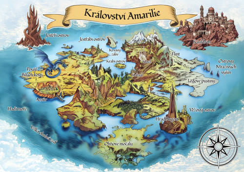 Levně Mytago Mapa na plátně Legenda o Zagorovi - Království Amarilie