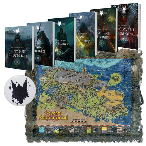 Legendy o Osamělém Vlkovi - komplet 6 knih s mapou a plackou