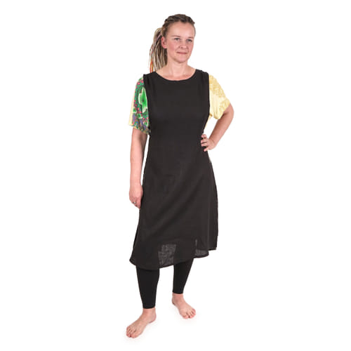 Lněná dámská zástěra Lobelie - černá Lněná dámská zástěra Lobelie - černá