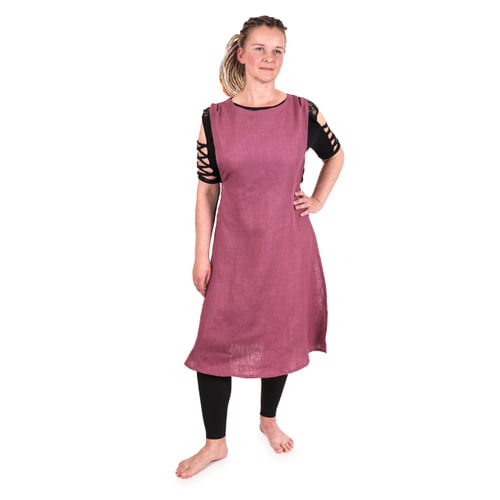 Ľanová dámska zástera Lobelie - fialová Ľanová dámska zástera Lobelie - fialová