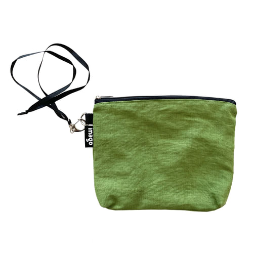 Lněná taštička s karabinou Lněná taštička s karabinou