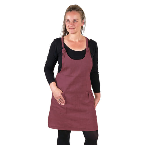 Ľanové šaty s trakmi, fialové Ľanové šaty s trakmi, fialové