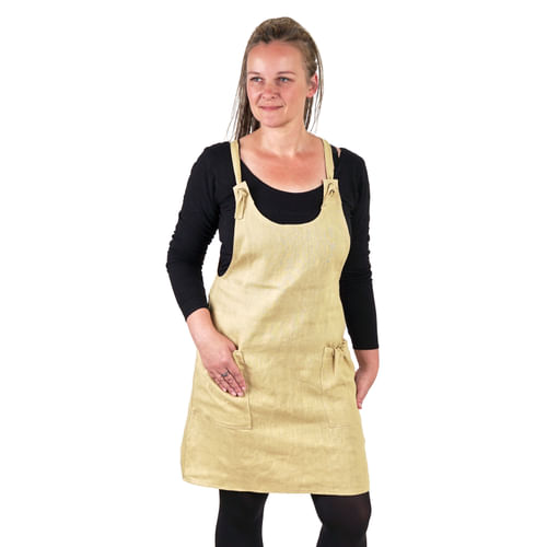 Ľanové šaty s trakmi, pieskové Ľanové šaty s trakmi, pieskové