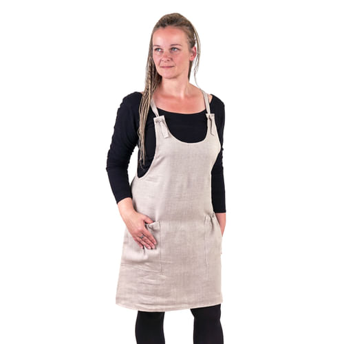 Ľanové šaty s trakmi, prírodné Ľanové šaty s trakmi, prírodné