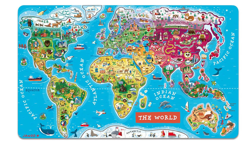 Magnetická mapa světa - anglická Magnetická mapa světa - anglická