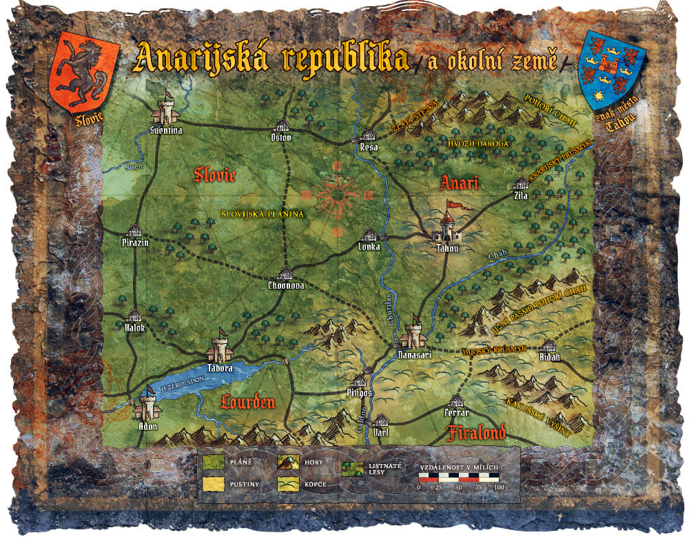 Mapa republiky Anaria