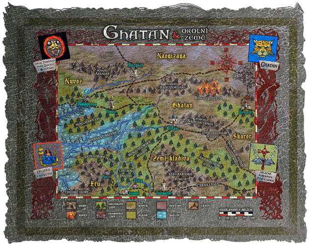 Mapa Ghatanu a okolitých krajín Mapa Ghatanu a okolitých krajín