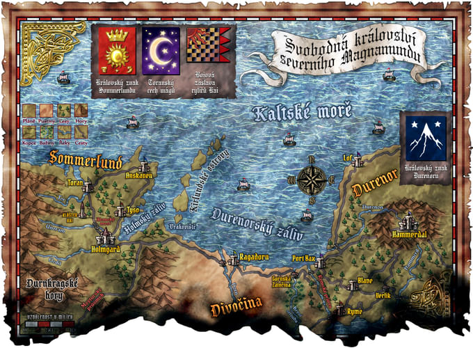 Mapa Severného Magnamundu - Slobodné kráľovstvá Mapa Severného Magnamundu - Slobodné kráľovstvá