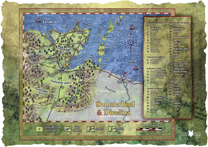 Mapa Sommerlundu a Divočiny Mapa Sommerlundu a Divočiny