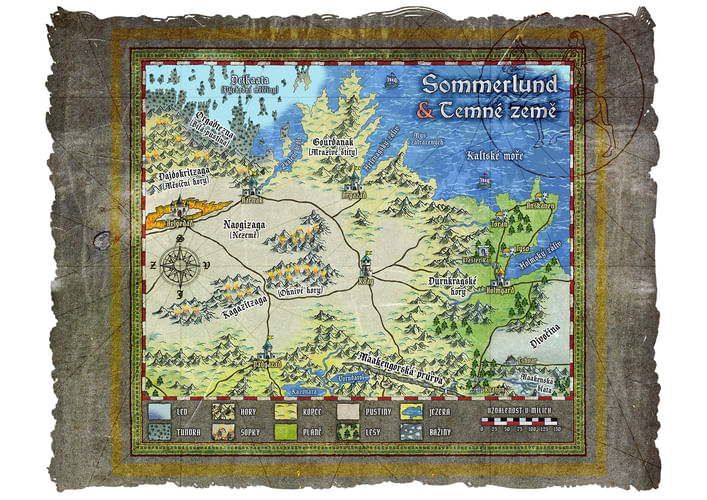 Mapa Sommerlundu a Temnej krajiny Mapa Sommerlundu a Temnej krajiny