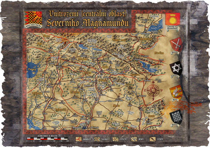 Mapa vnútrozemia Severného Magnamundu Mapa vnútrozemia Severného Magnamundu