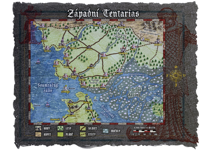 Mapa Západného Tentariasu Mapa Západného Tentariasu