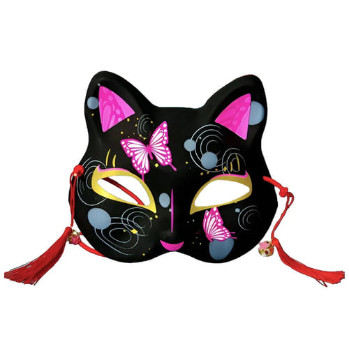 Maska anime - Kočka (černá), typ Ryby