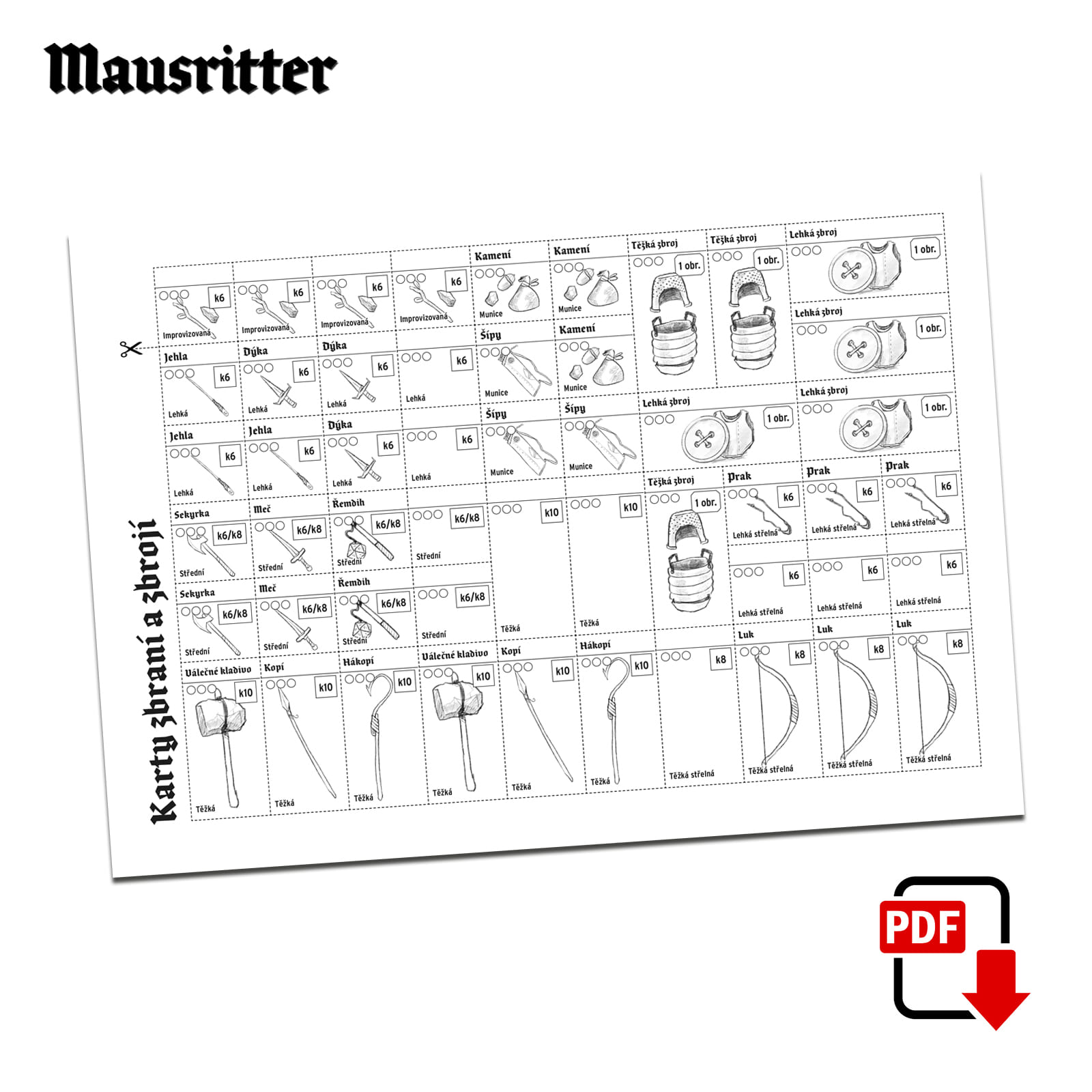 Mausritter - sada žetónov