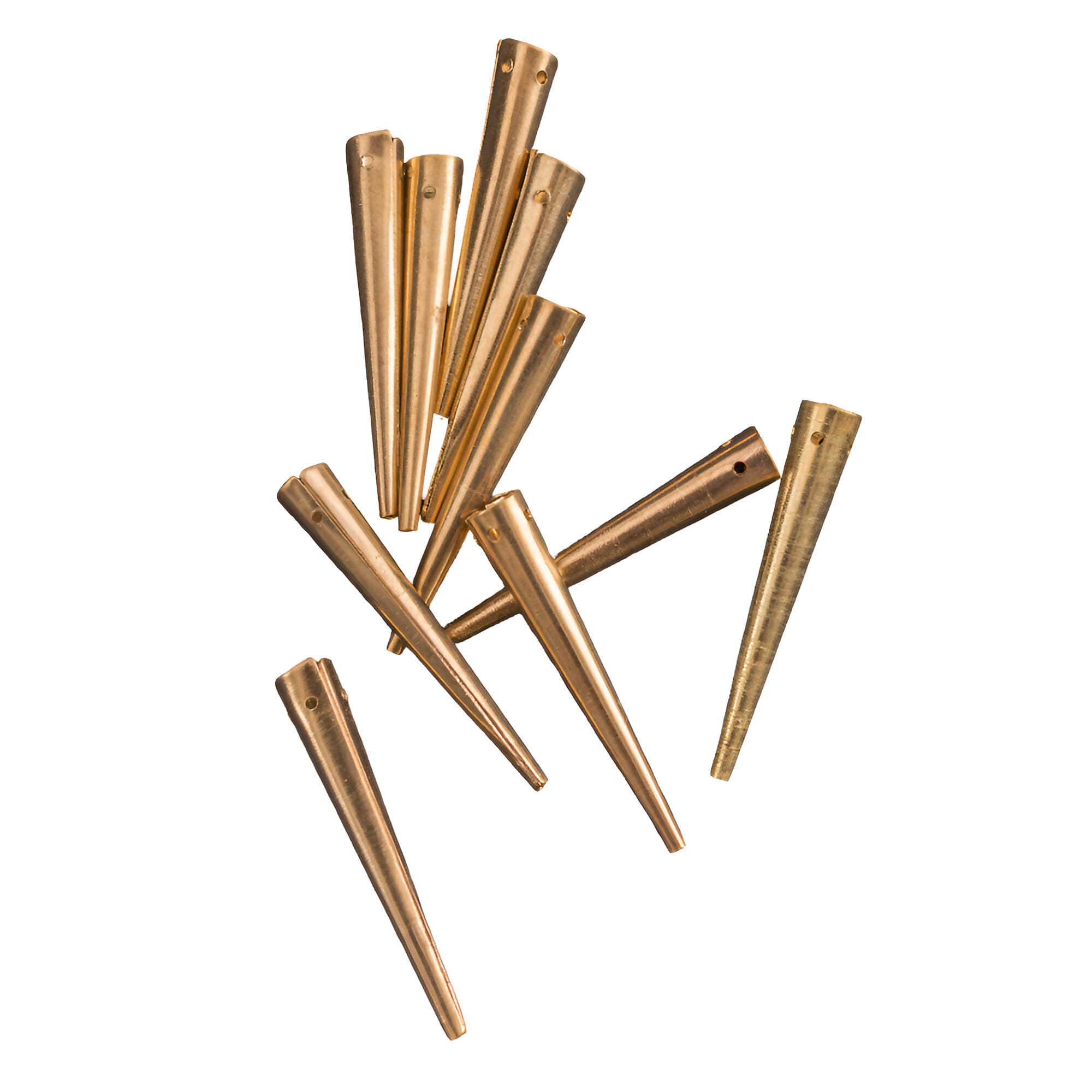 Mosadzné nákončie na šnúrky (10 ks)