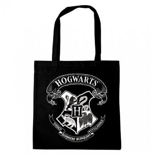 Nákupní taška Harry Potter - Bradavice (černobílá)