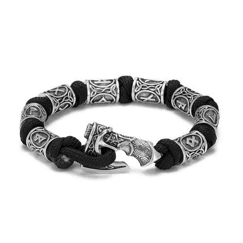 Náramek Viking - Runy se sekyrou, barva tmavě modrá