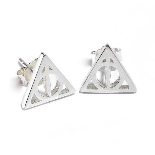 Stříbrné náušnice Harry Potter - Relikvie smrti, knoflíčkové (Ag 925)