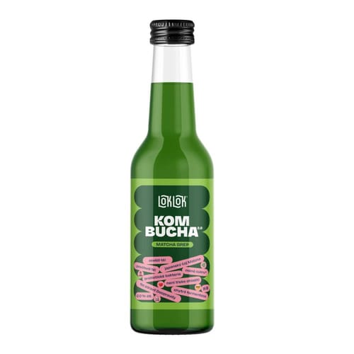 Levně Nealkoholický nápoj Loklok - Kombucha Matcha Grep