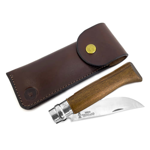 Nôž Opinel VRI INOX N°08 s koženým obalom imago Nôž Opinel VRI INOX N°08 s koženým obalom imago