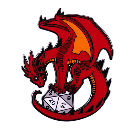 Odznak Dungeons and Dragons - Drak s kostkou