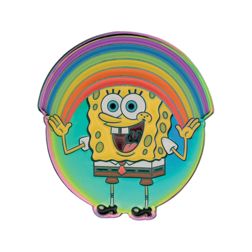 Levně Odznak SpongeBob v kalhotách - Duha