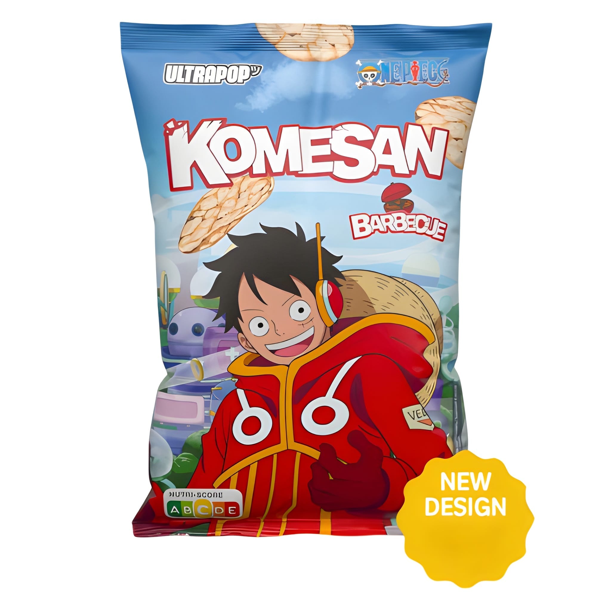 One Piece - Ryžové chipsy Luffy, barbecue