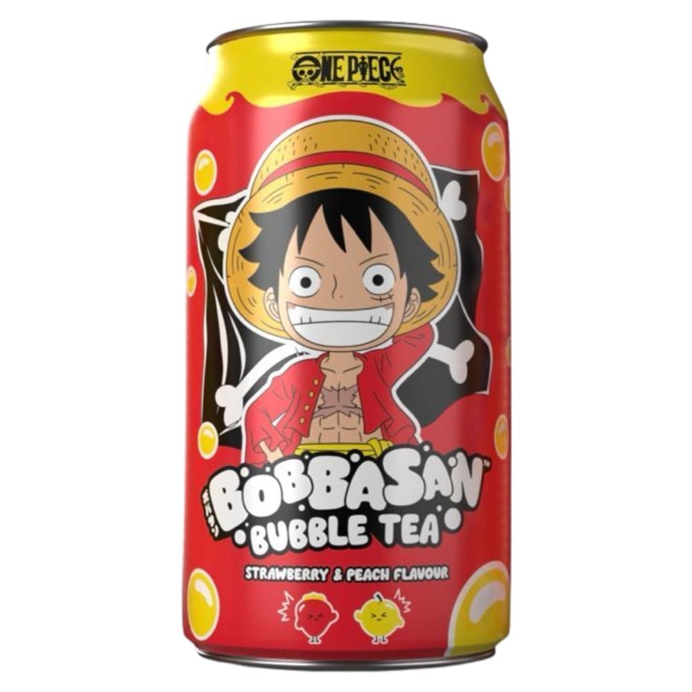One Piece Ultra Pop Bubble Tea - Luffy, jahoda & broskyňa 320 ml