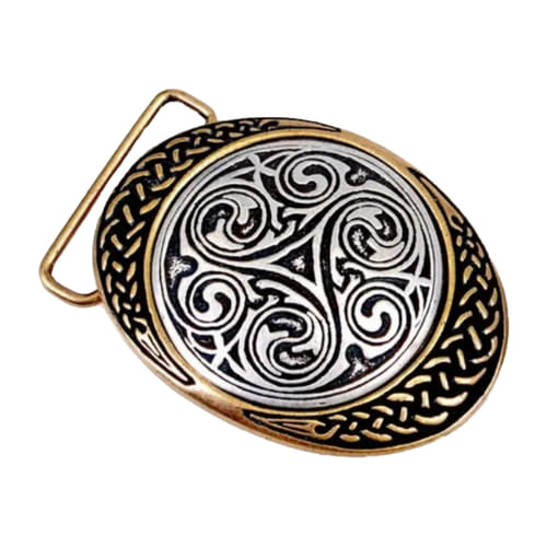 Levně Opasková spona Triskelion, barva staromosaz