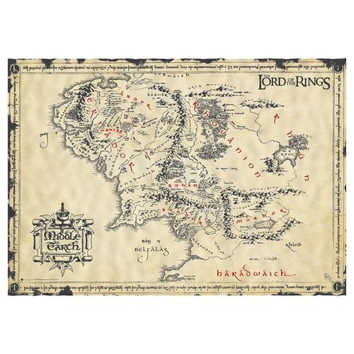 Pán Pane prsteňov - Mapa Stredozemného mora Pán Pane prsteňov - Mapa Stredozemného mora