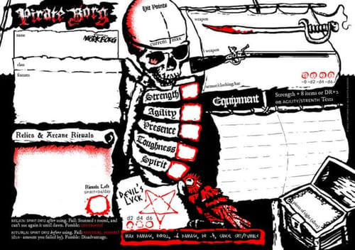 Pirate Borg Character & Ship Sheet Pad