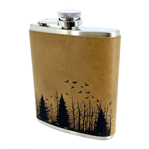 Placatka s koženým obalom Lesná krajina Placatka s koženým obalom Lesná krajina