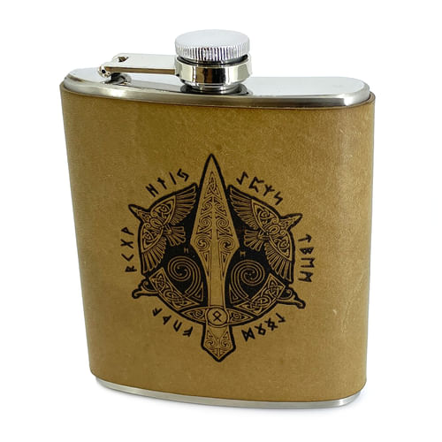 Placatka s koženým obalom Viking - Odinová kopija Gungnir Placatka s koženým obalom Viking - Odinová kopija Gungnir