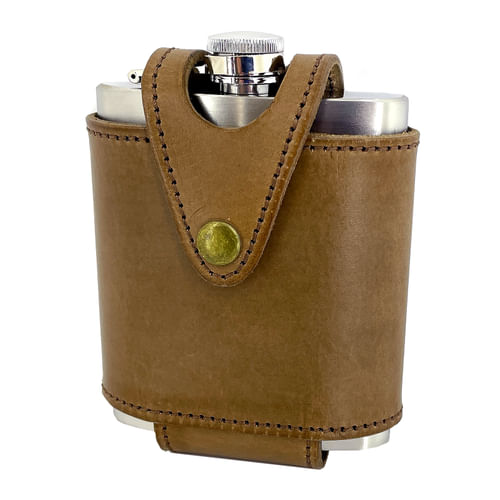 Placatka v koženom púzdre na opasok Placatka v koženom púzdre na opasok