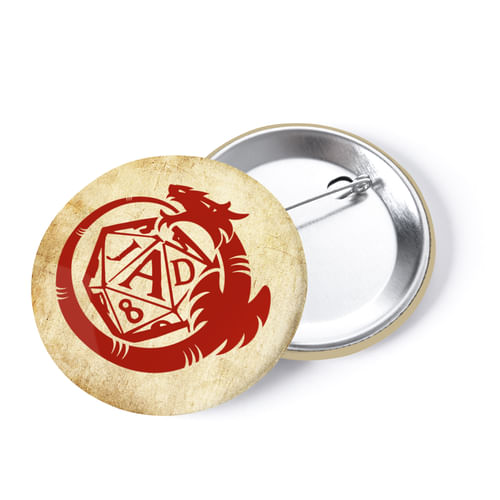 Placka Jaskyňa a draci - červené logo Placka Jaskyňa a draci - červené logo