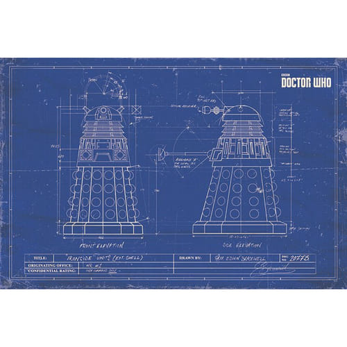 Plagát Doctor Who Dalek Blueprint Plagát Doctor Who Dalek Blueprint