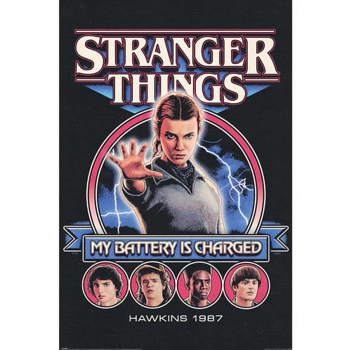 Plakát Stranger Things - My Battery Is Charged
