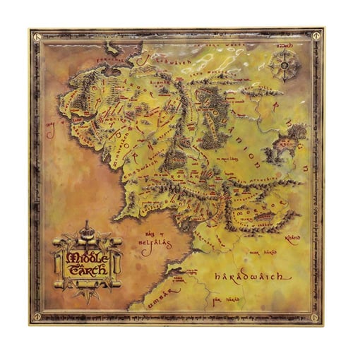 Plechová cedule Pán prstenů - Mapa